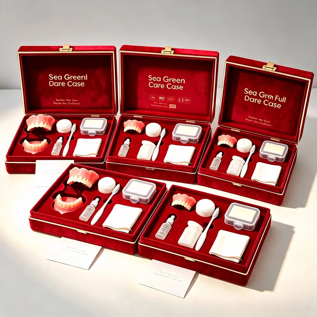 Complete Denture Care Set with Storage Case and Cleaning Tools