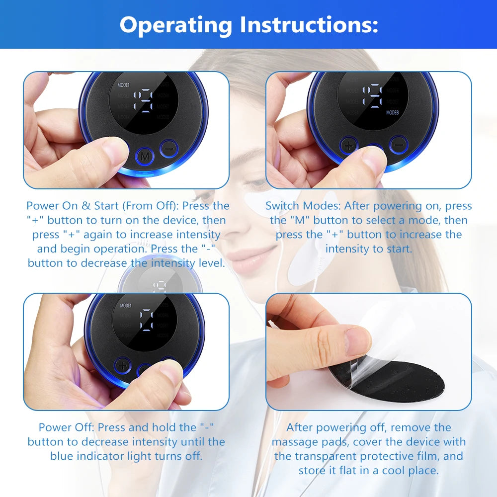 Electric EMS Facial Lifting and Eye Massage Stimulator