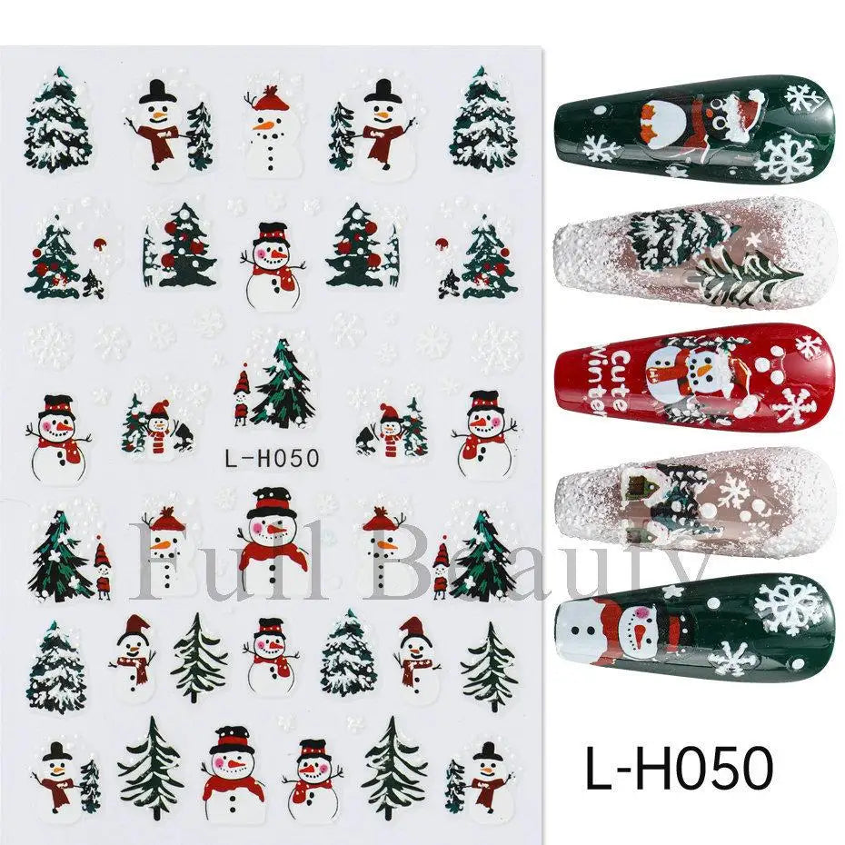 3D Christmas Cartoon Self-Adhesive Nail Art Decal Stickers