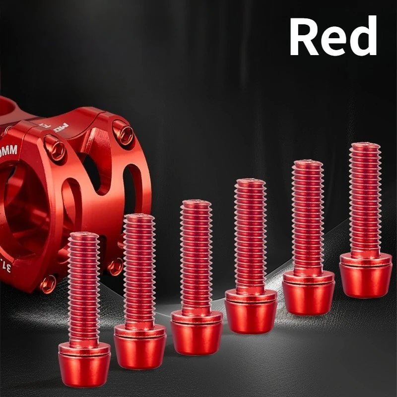6-Piece M5x18mm Colored Bike Stem and Handlebar Bolt Set