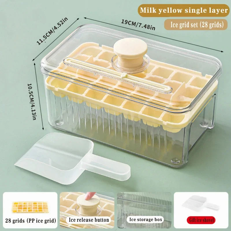 One-Press Easy Release Ice Cube Tray with Storage Box - 16