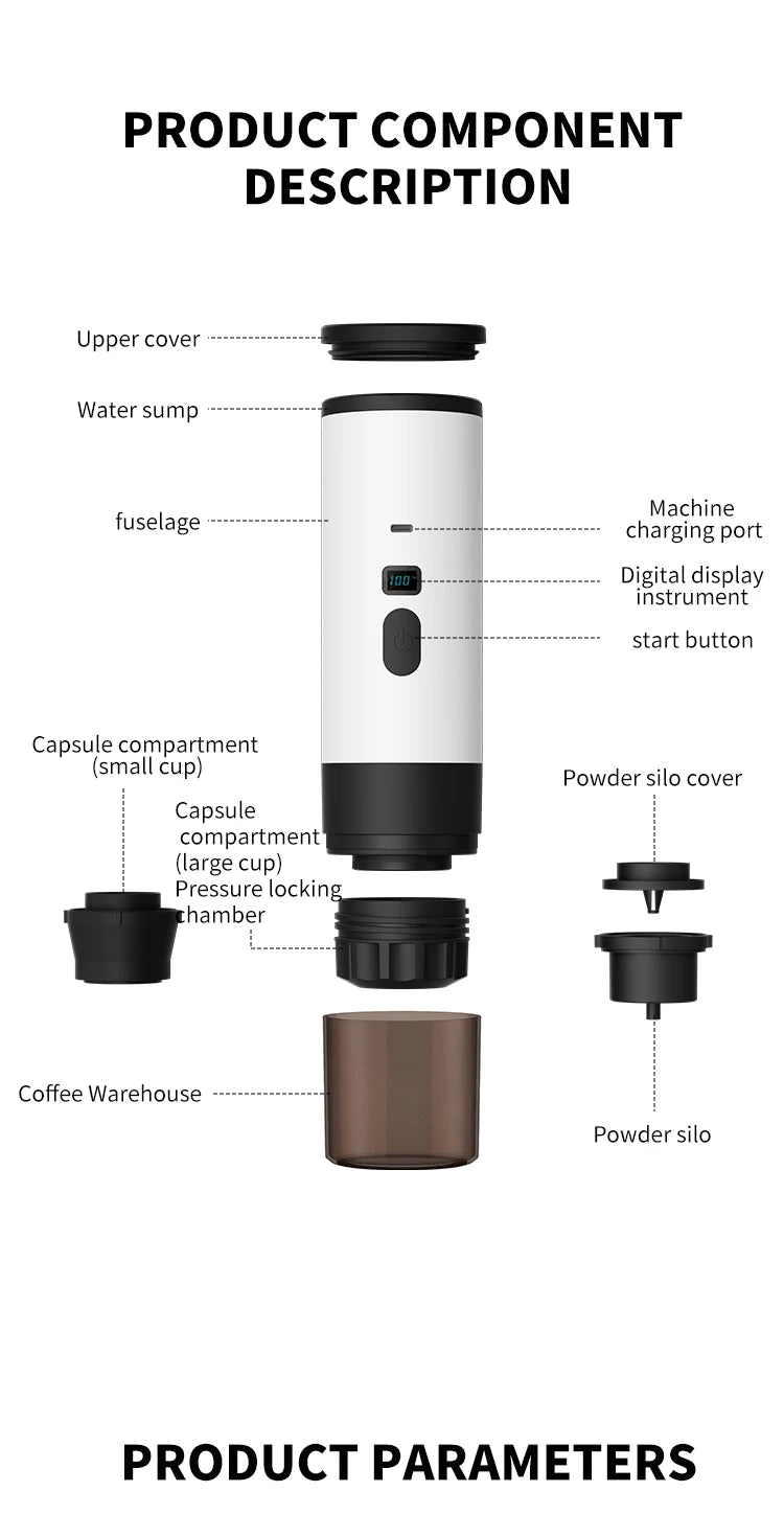 Portable Wireless Electric Coffee Maker for Camping and Travel - 14