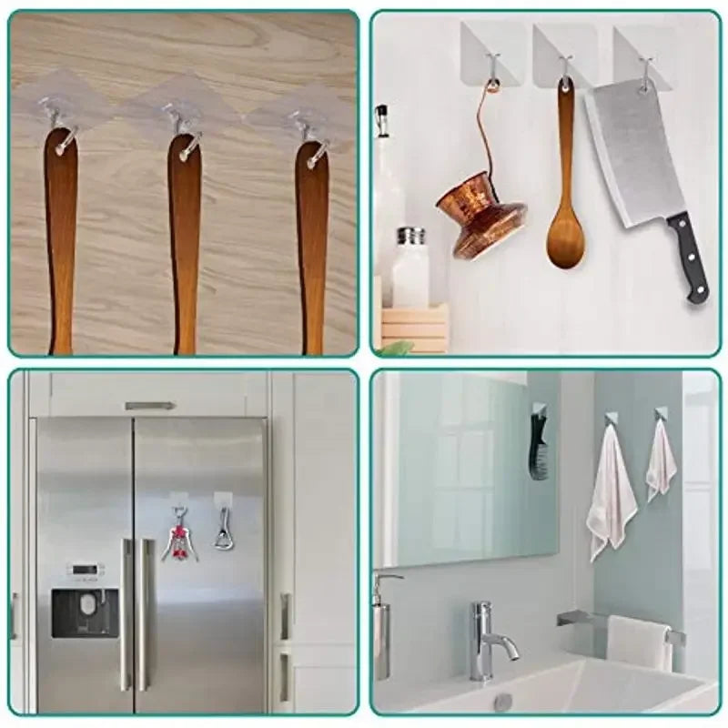 Transparent Self-Adhesive Heavy Duty Wall Hooks