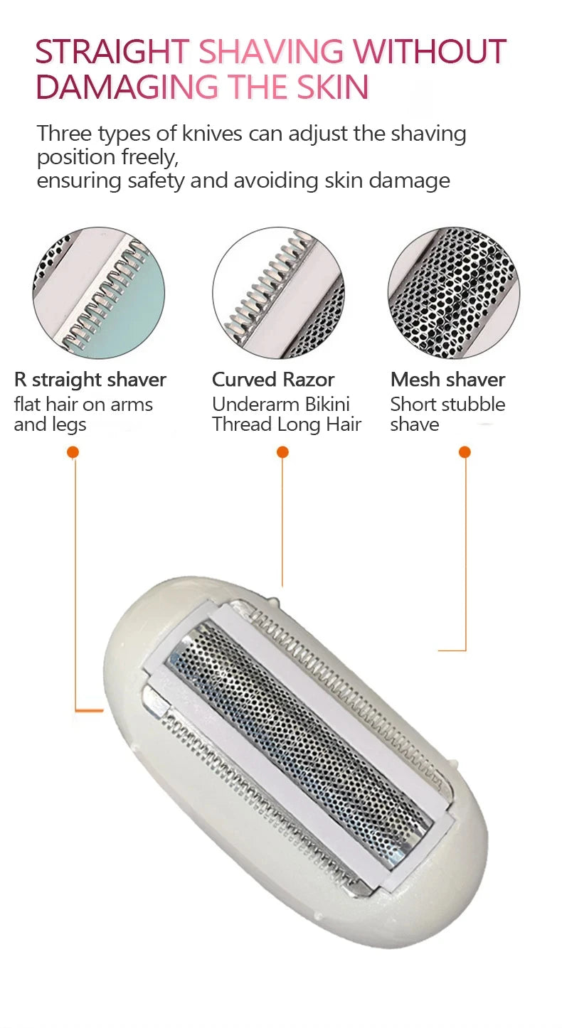 3-in-1 Rechargeable Electric Hair Remover and Shaver for Women - 13