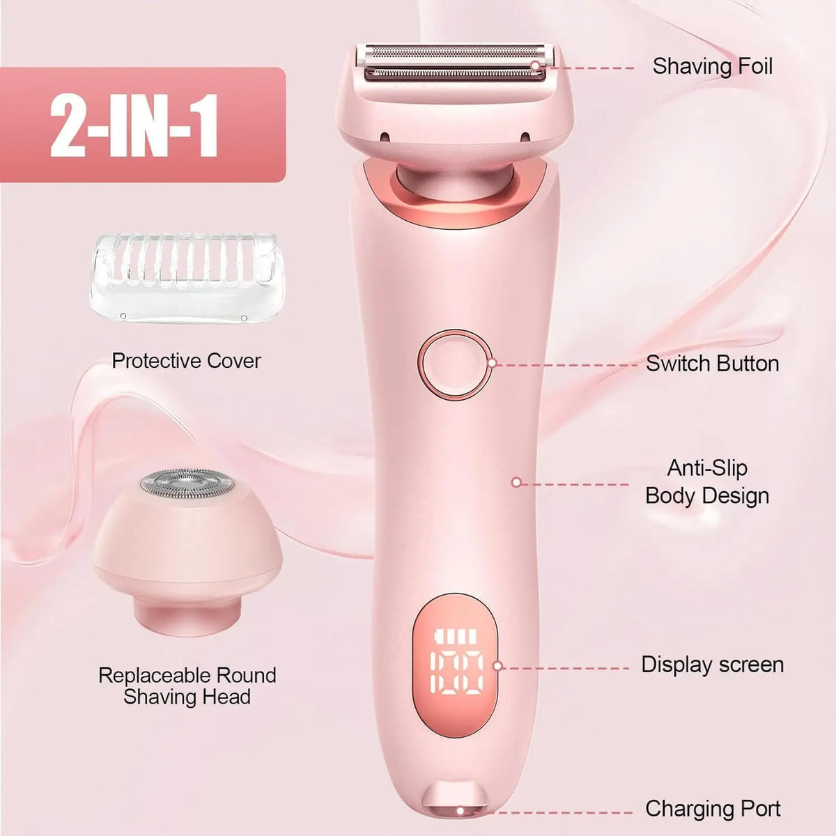 2-in-1 Electric Hair Remover for Face and Body