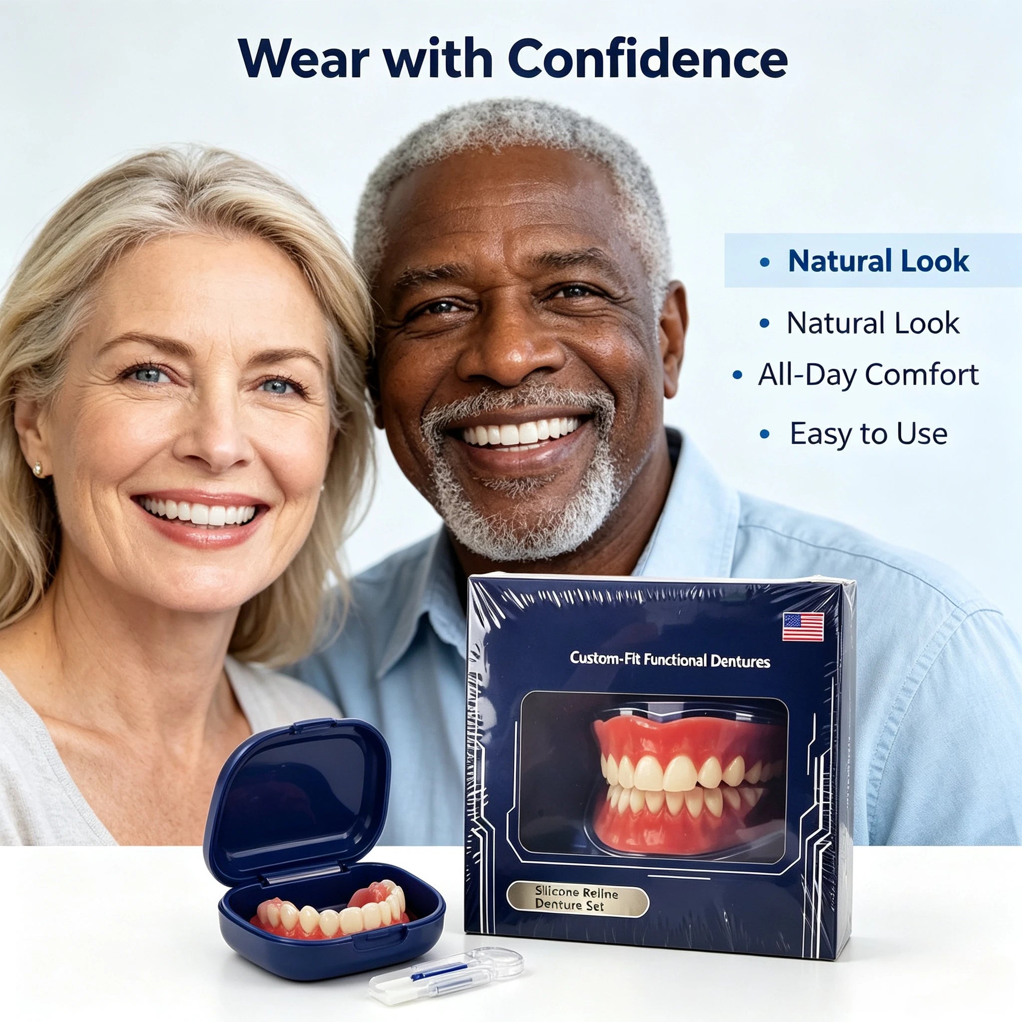 Adjustable Silicone Denture Set for Natural Smile - 1