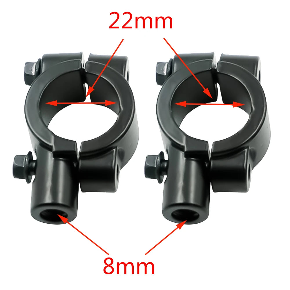 Motorcycle Handlebar Mirror Mount Clamp Set