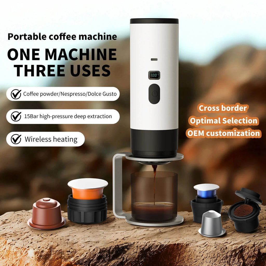 Portable Wireless Electric Coffee Maker for Camping and Travel