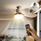 Socket Ceiling Fan with LED Light and Remote Control