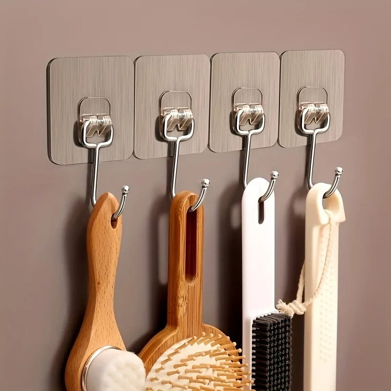 Heavy-Duty Adhesive Wall Hooks for Kitchen and Bathroom