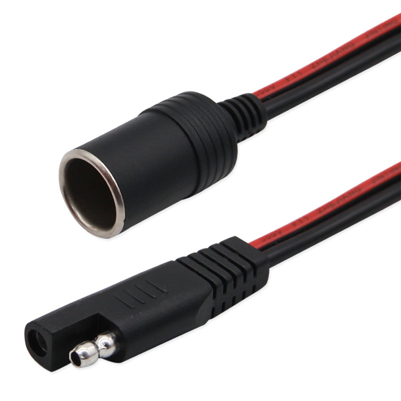SAE to Female Cigarette Lighter Socket Adapter for Vehicles