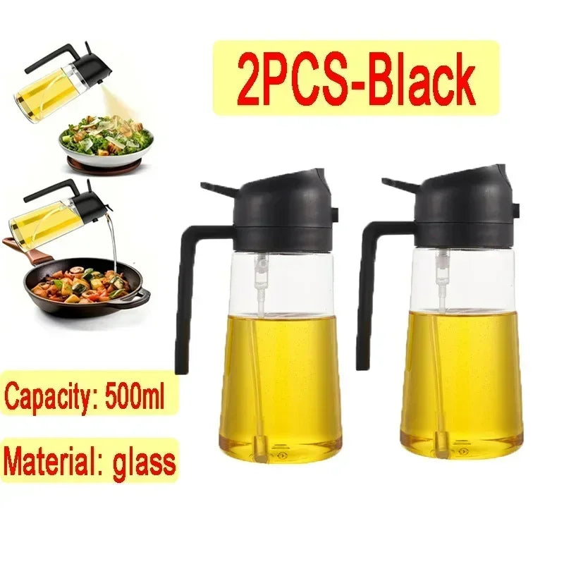 2-in-1 Glass Oil Dispenser and Spray Bottle