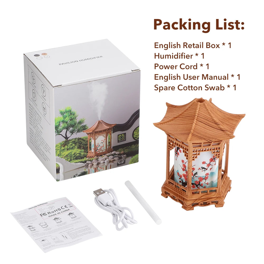 Portable Ultrasonic Pavilion Humidifier with LED Night Light - 16