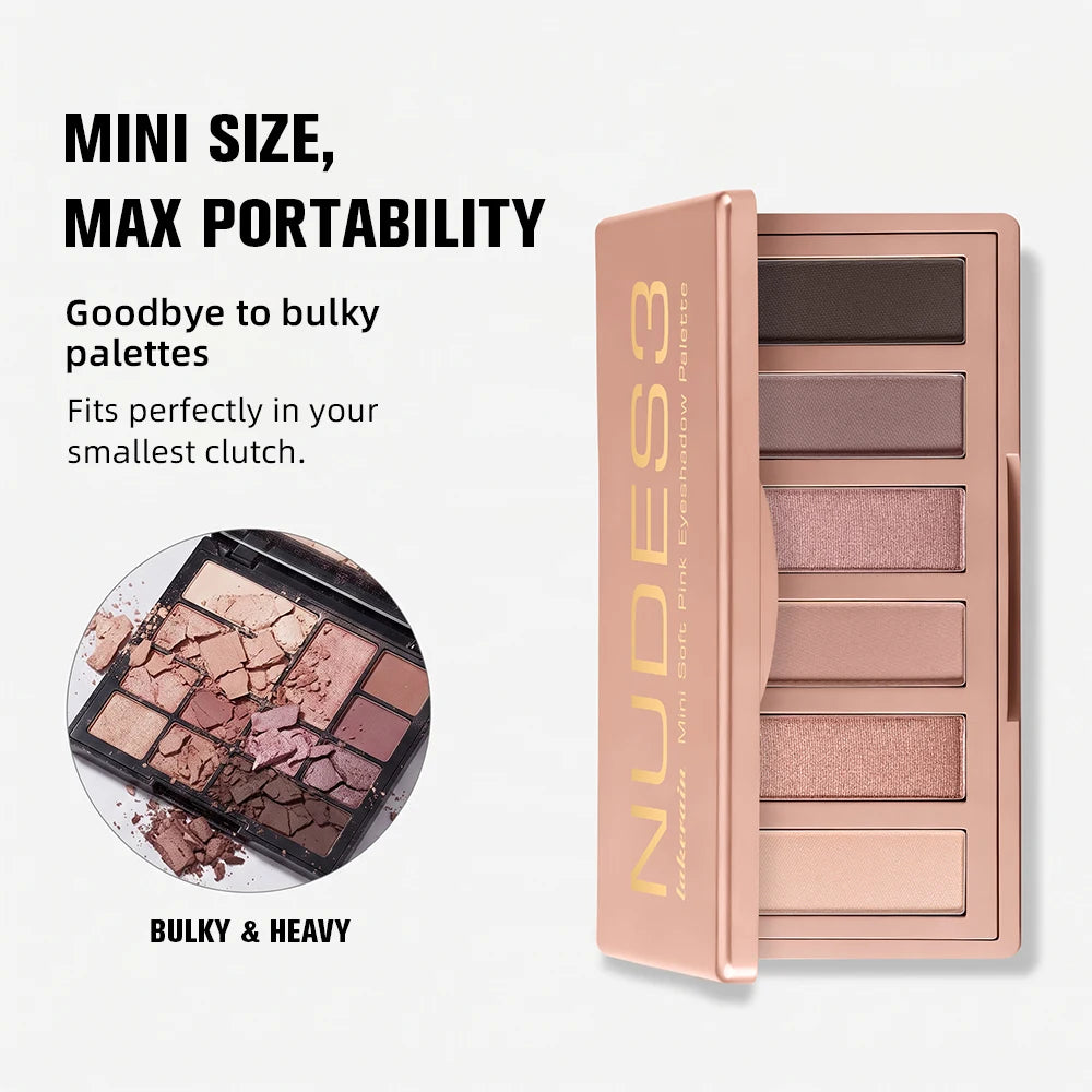 6-Color Soft Pink Neutral Eyeshadow Palette