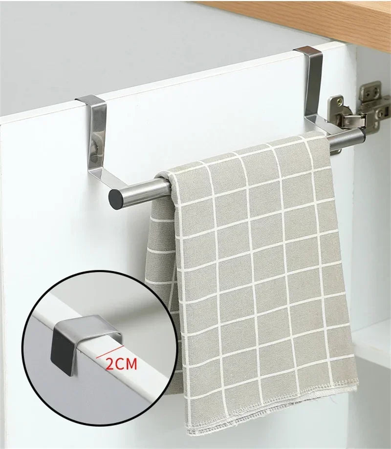 Stainless Steel Over-Cabinet Door Towel Rack