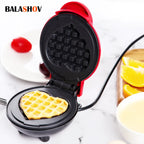 Mini Heart-Shaped Electric Waffle Maker for Breakfast