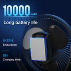 Portable Rechargeable Clip-On Desk Fan with 10000mAh Battery
