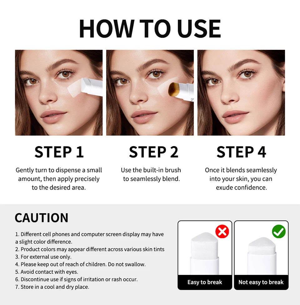 Color-Changing Foundation Stick with Built-in Blending Brush - 16
