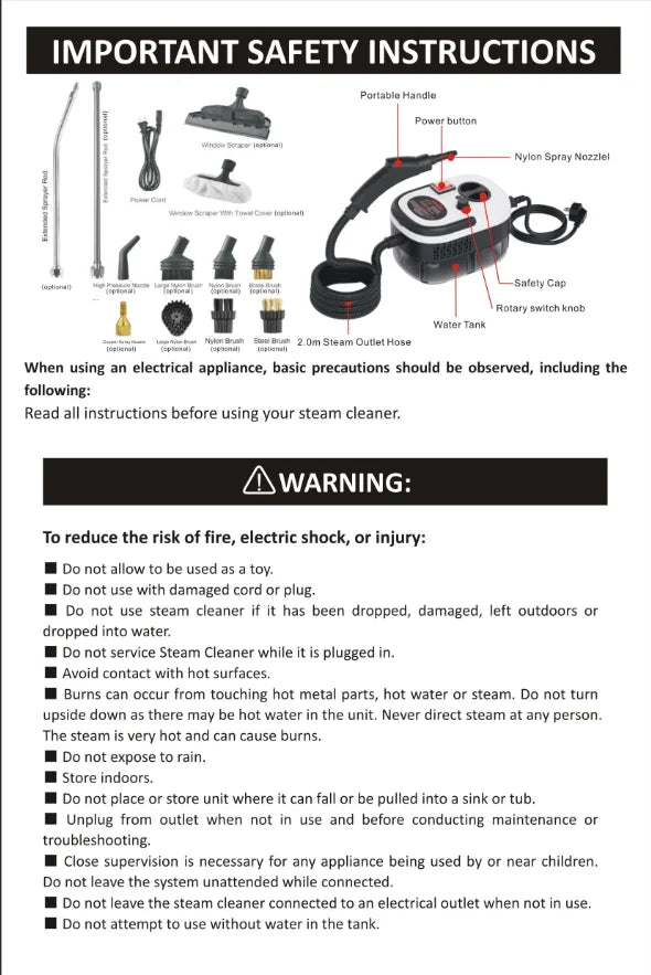 High-Pressure Handheld Steam Cleaner for Home and Car - 20