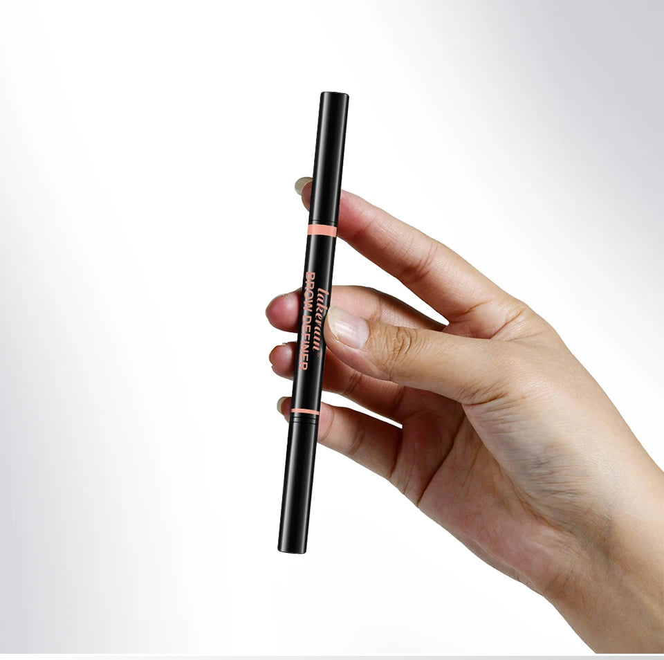 Waterproof Triangular Tip Eyebrow Pencil with Grooming Brush - 18