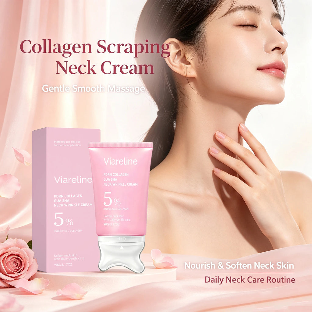 Collagen Firming Neck Cream with Integrated Gua Sha Massager