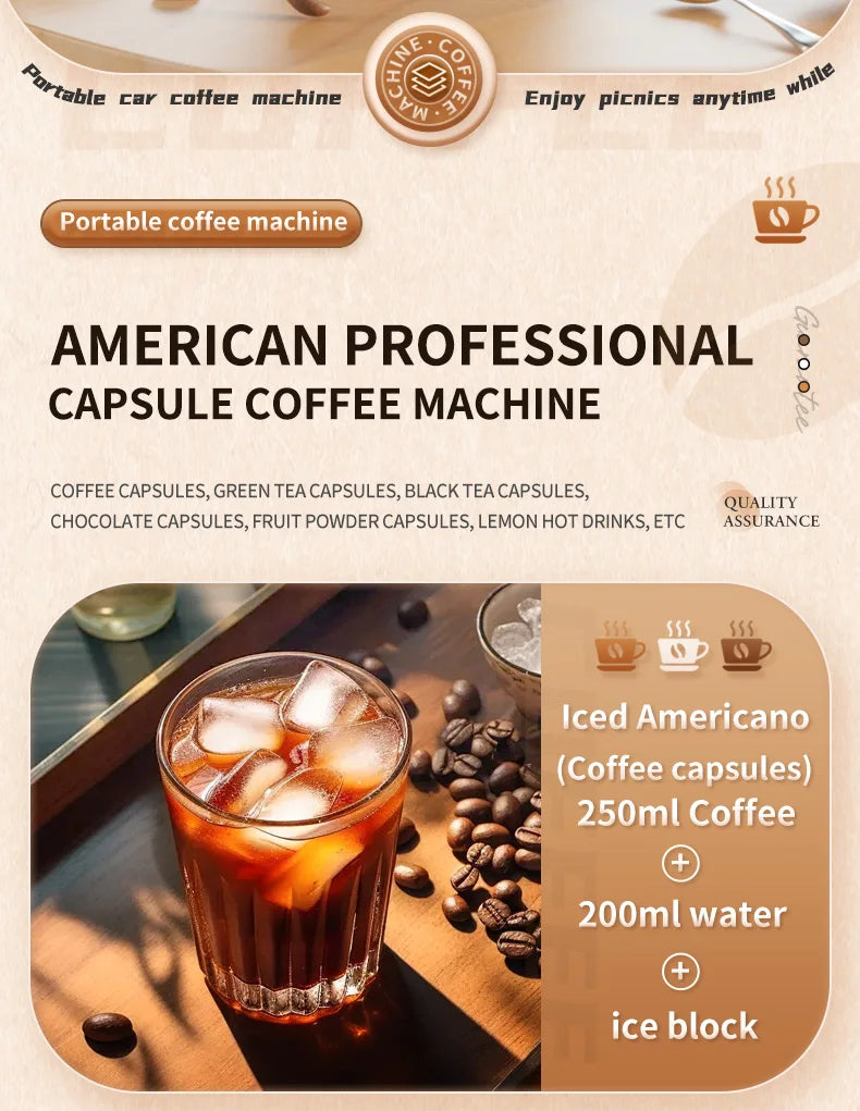 Portable Wireless Espresso Coffee Maker for Travel and Camping