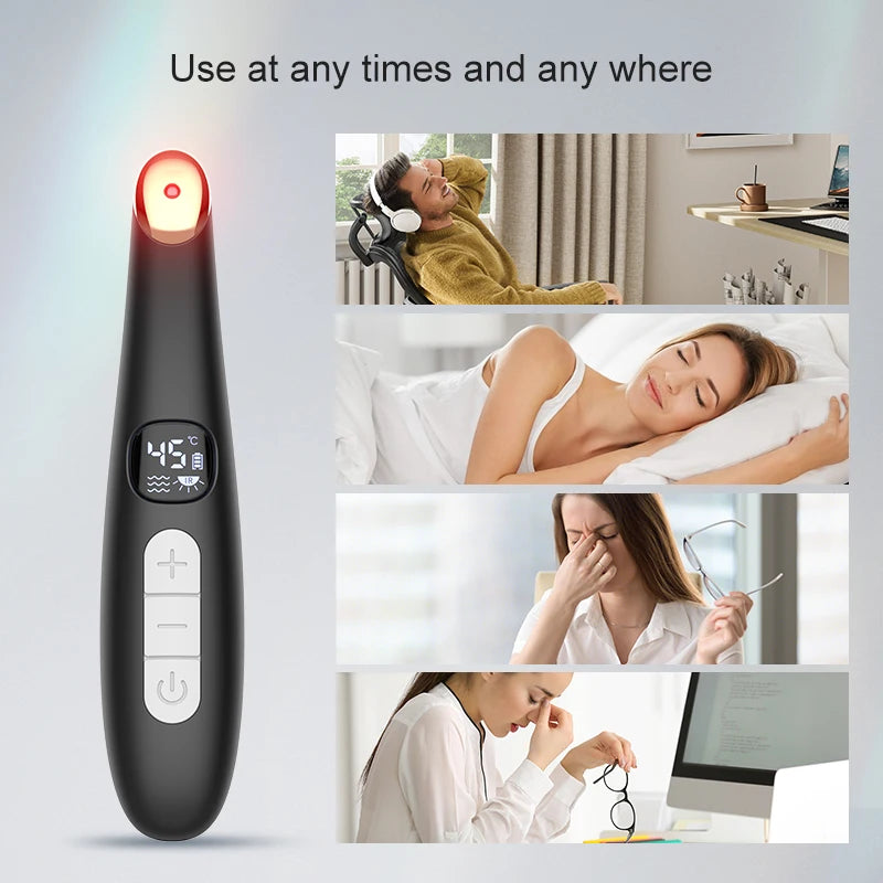 3-in-1 Heated Eye Massager Wand for Dark Circles and Puffiness