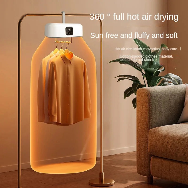 Portable Electric Folding Clothes Dryer with Remote Control - 2