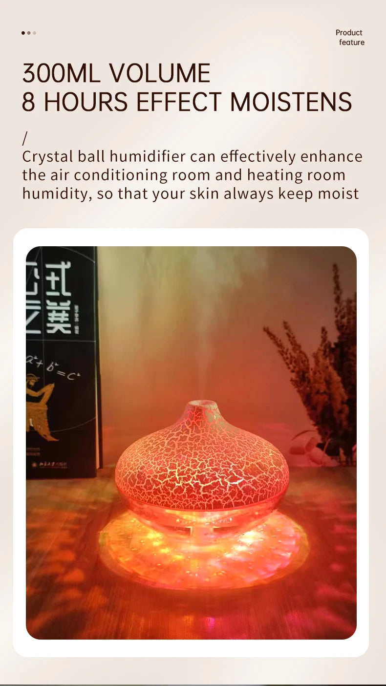 Crystal Crack LED Desktop Humidifier for Home and Bedroom - 14
