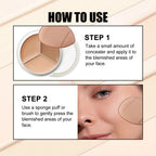 3-Color Cream Concealer Palette for Flawless Face Coverage