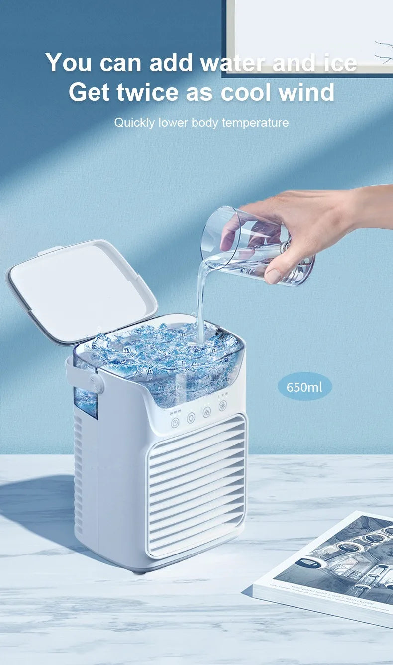 Portable Desktop Air Cooler with Humidifier Spray - 16