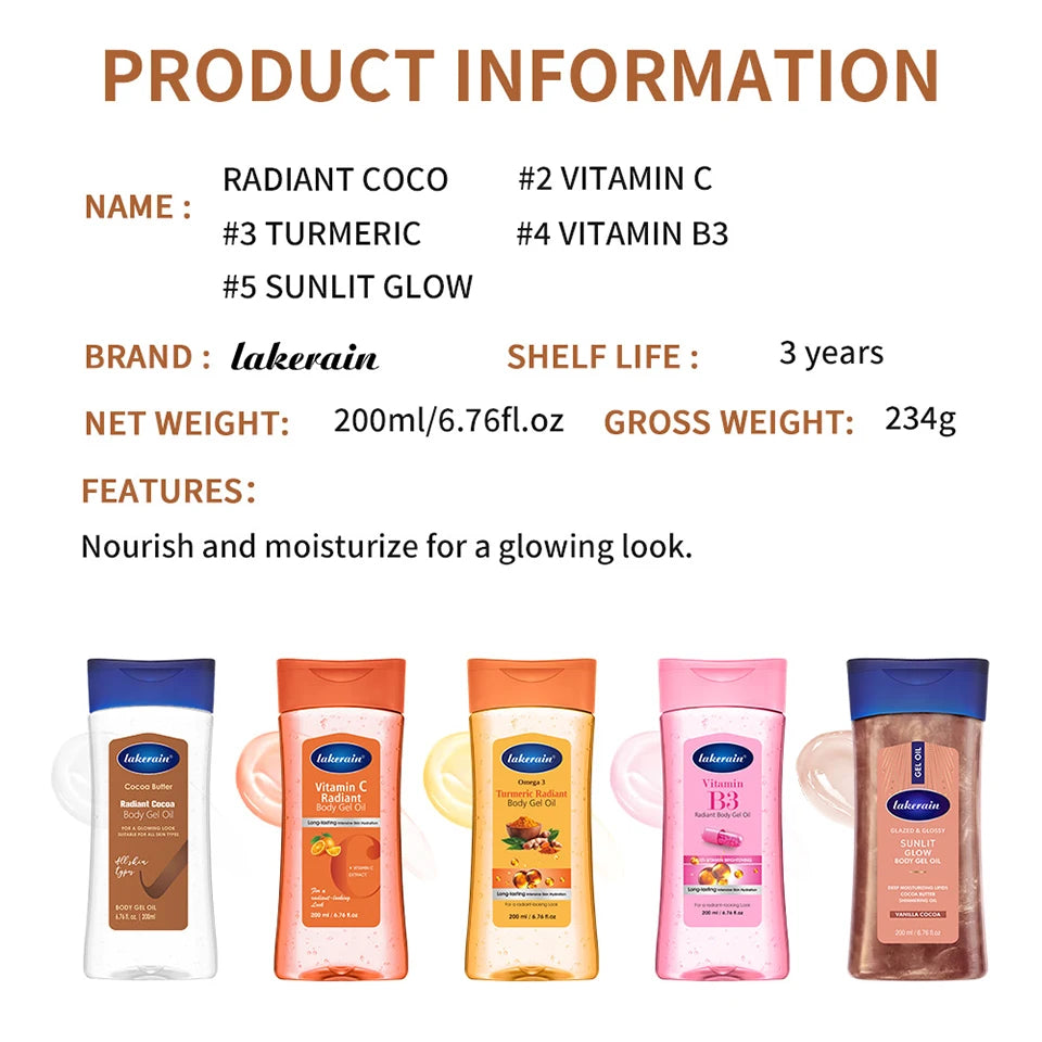 Radiant Hydrating Body Gel Oil for Glowing Skin
