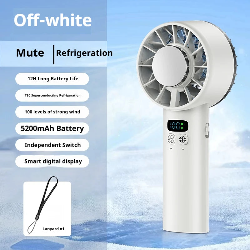 Portable Handheld Ice Cooling Fan with Digital Display