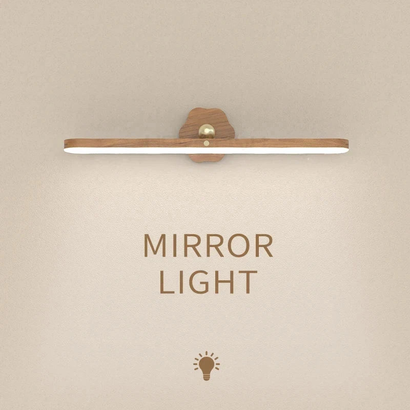 Portable Rechargeable Wooden Magnetic LED Wall Lamp - 17