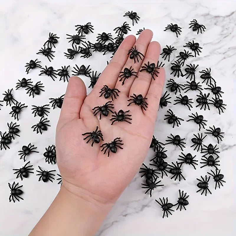 Mini Realistic Black Spider Props for Halloween Decorations - 3