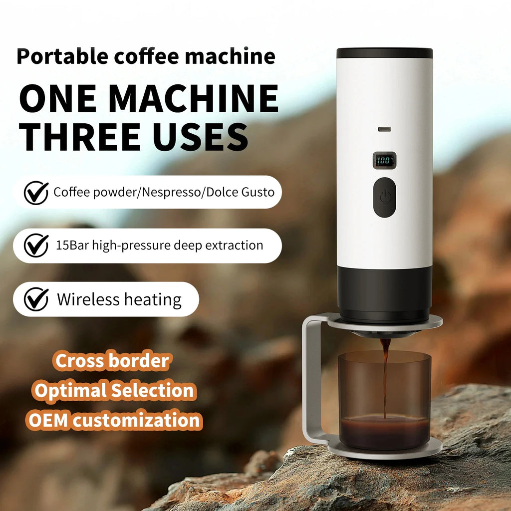 Portable Wireless Electric Coffee Maker for Camping and Travel