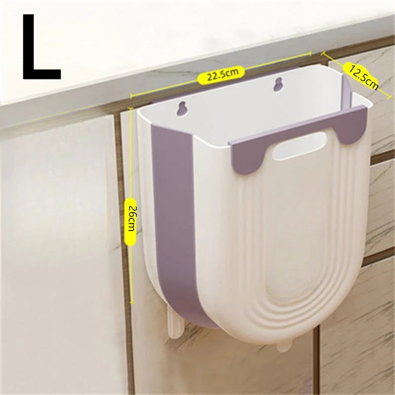 Wall Mounted Folding Trash Can for Kitchen and Bathroom