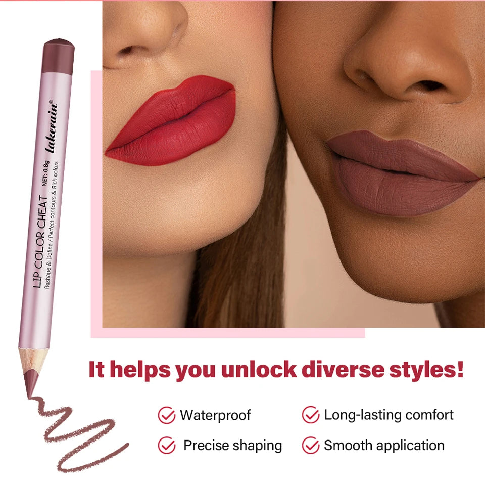Waterproof Matte Lip Liner Pencil Set for Defined Lips - 11