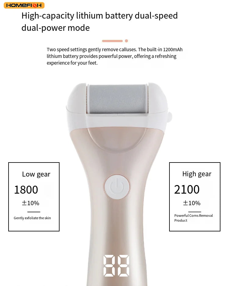 Electric Rechargeable Foot Callus Remover with Power Display