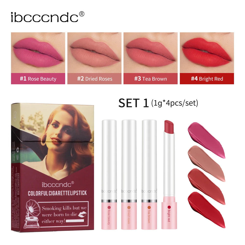 Matte Velvet Cigarette Lipstick Set