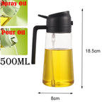 2-in-1 Dual Action Oil Spray and Pour Dispenser for Cooking