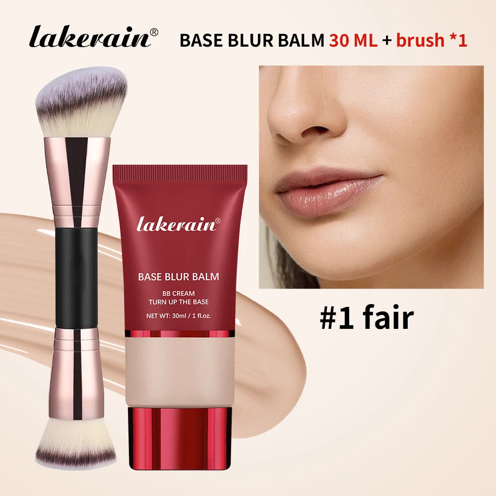 Matte Liquid Foundation and Dual-Ended Makeup Brush Set - 21