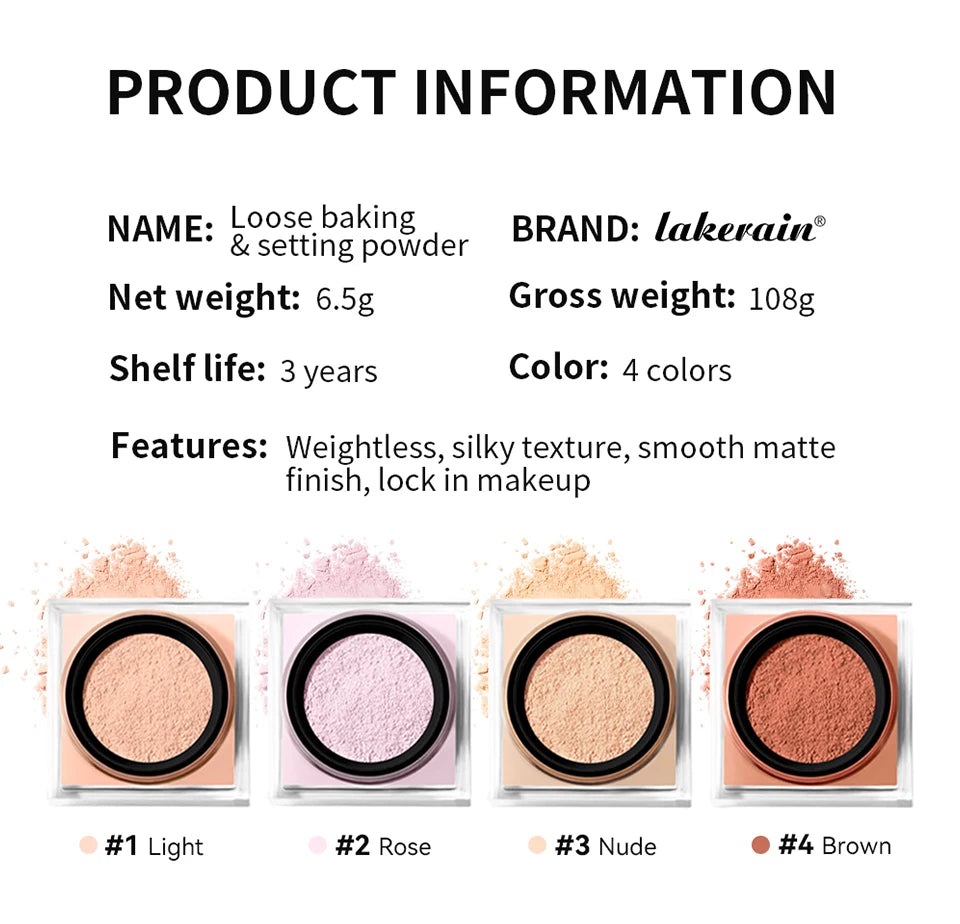 Matte Finish Oil Control Loose Baking and Setting Powder
