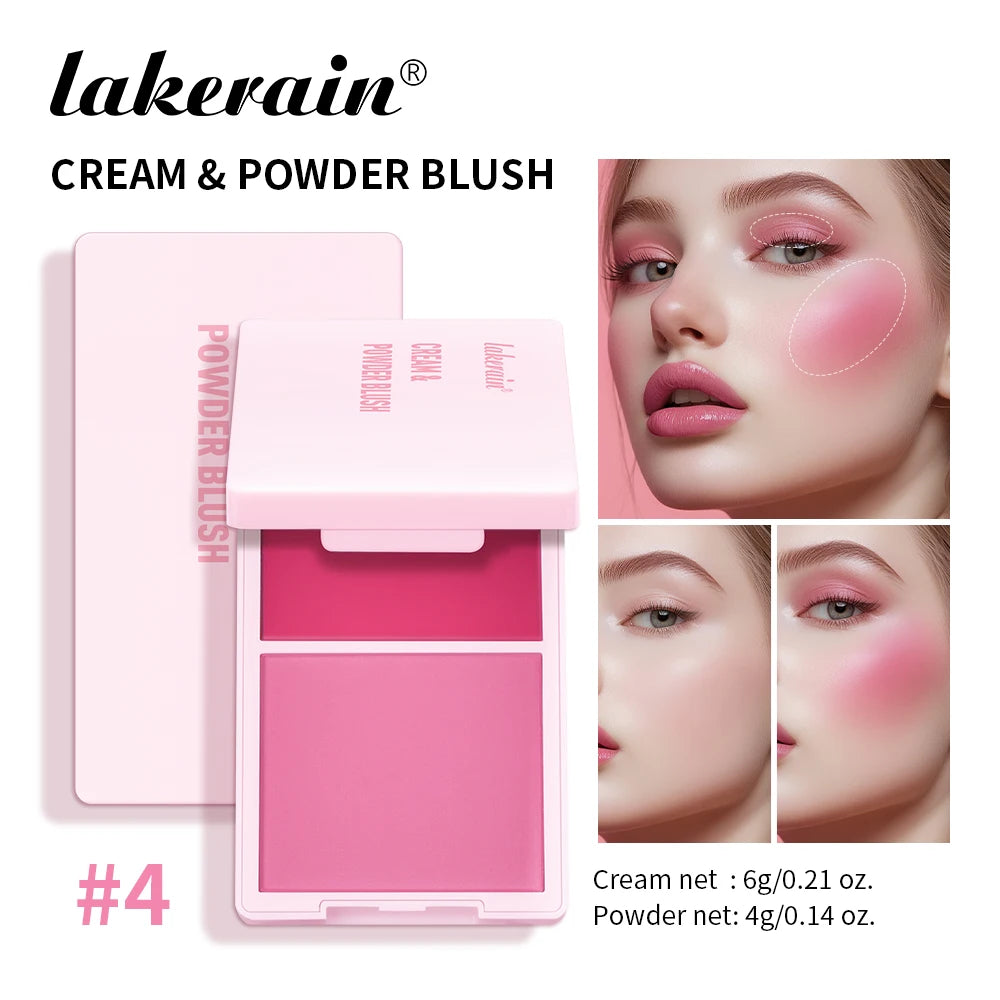 2-in-1 Cream and Powder Blush Palette for Radiant Glow