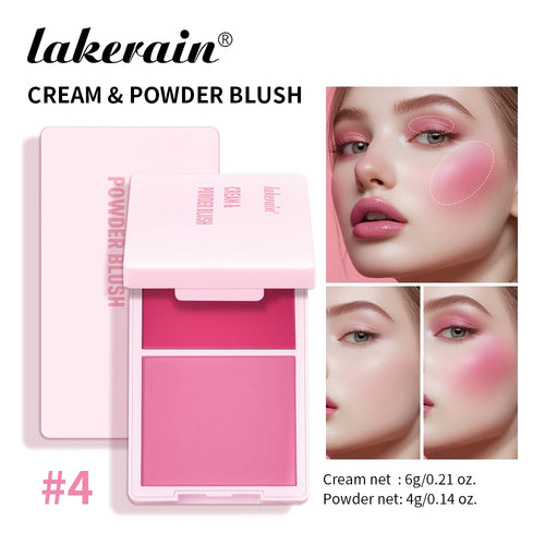 2-in-1 Cream and Powder Blush Palette for Radiant Glow