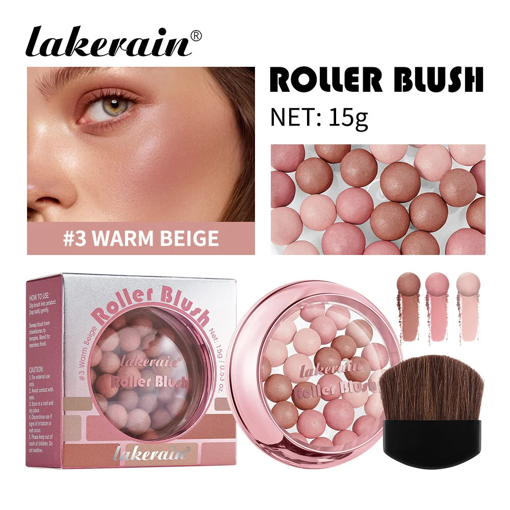 Spherical Powder Bead Blush for Natural Glowing Makeup
