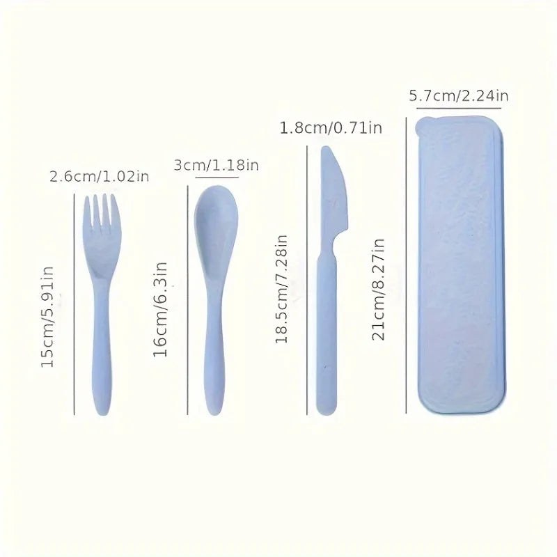 3-in-1 Portable Reusable Travel Cutlery Set with Case