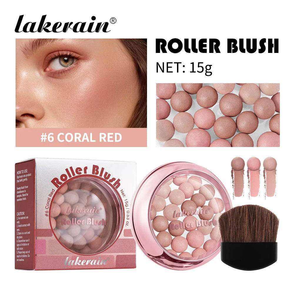 Spherical Powder Bead Blush for Natural Glowing Makeup