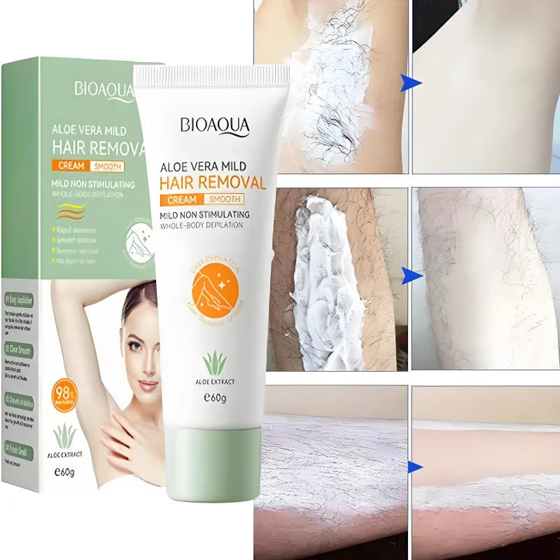 Painless Aloe Vera Hair Removal Cream for Smooth Skin