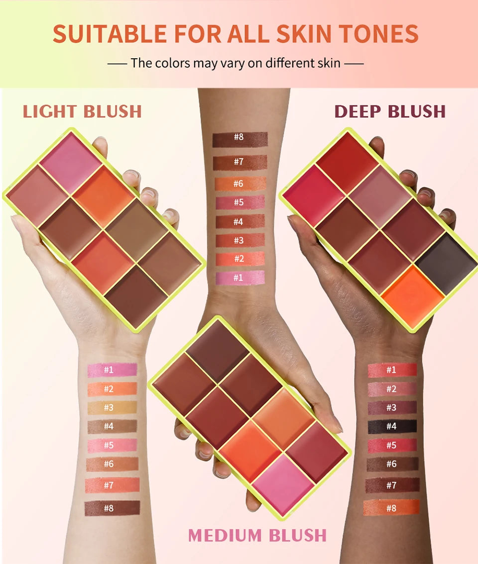 8-Color Cream Blush and Contouring Makeup Palette